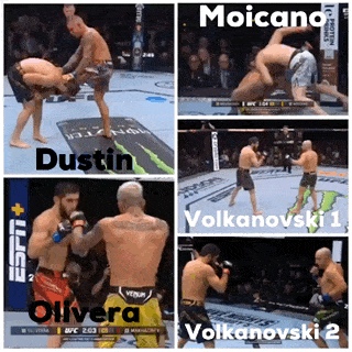 a collage of images of a fighter named dustin