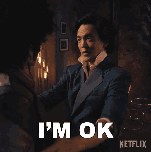 a man in a tuxedo says " i 'm ok "