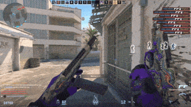 a person holding a gun in a video game with $ 9700 in the bottom right corner