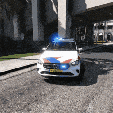 a police car with a license plate that says h-203-ls