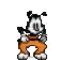 a pixel art of mickey mouse wearing a suit and pants .