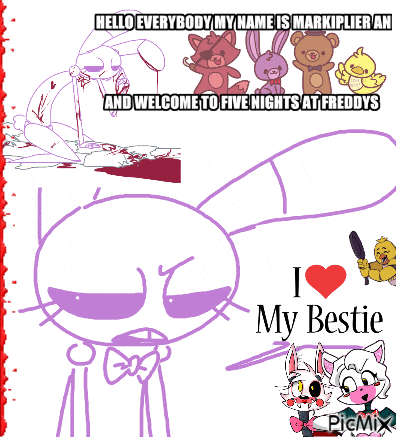 a poster that says hello everybody my name is markiplier and welcome to five nights at freddy 's