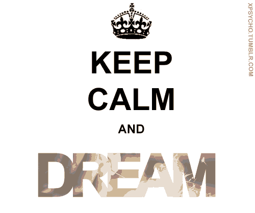 a poster that says keep calm and imagine with a crown on top