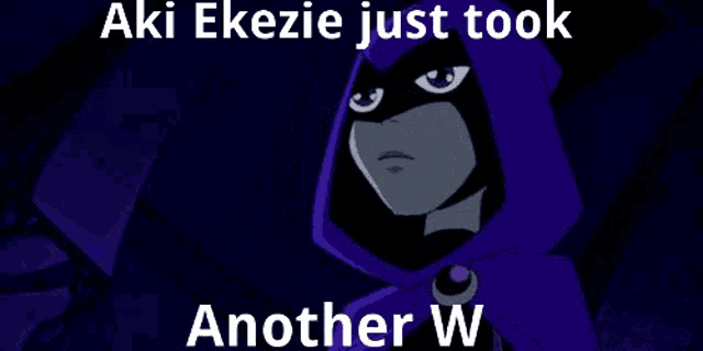 raven from teen titans go is laying down with her eyes closed and holding her head .