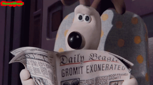Wallace And Gromit Reading GIF