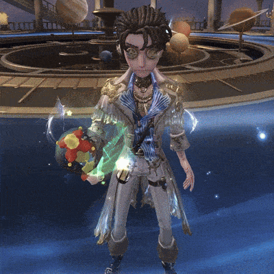 a cartoon character is holding a stuffed animal and a sword
