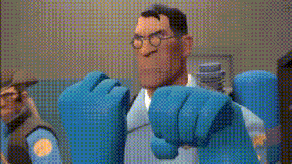 a cartoon character wearing blue gloves is giving the middle finger .