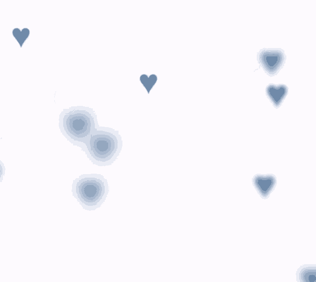 a white background with blue hearts flying in the air