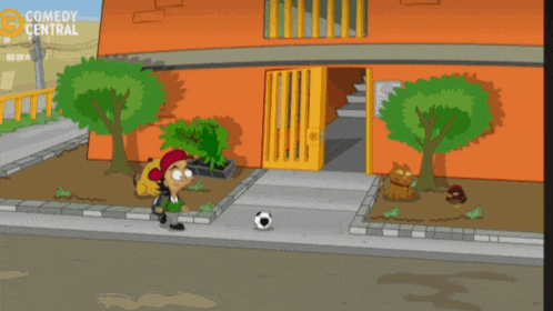 a cartoon of a man wearing a red hat with comedy central on the bottom right