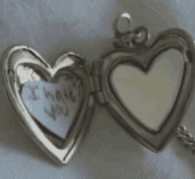 a heart shaped locket with a piece of paper in it that says i hate you