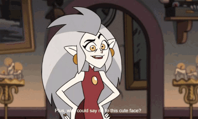a cartoon character says plus who could say no to his cute face