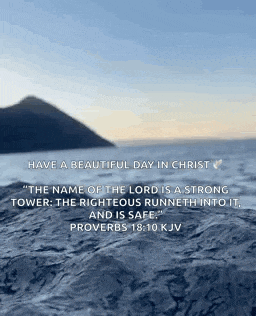 have a beautiful day in christ the name of the lord is a strong tower the righteous runneth into it and is safe
