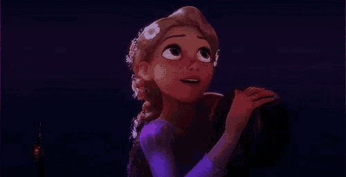 rapunzel from tangled looks up at the sky