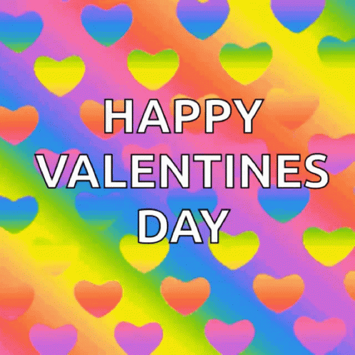 Hearts Happy Valentines Day GIF - Hearts Happy Valentines Day Rainbow GIFs