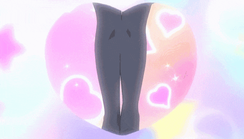 a cartoon girl with her eyes closed in a heart