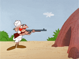 a cartoon of bugs bunny holding a gun