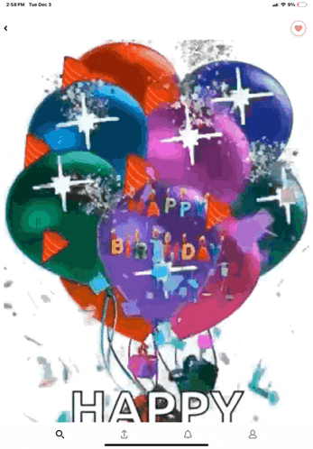 a bunch of balloons that say happy birthday on them