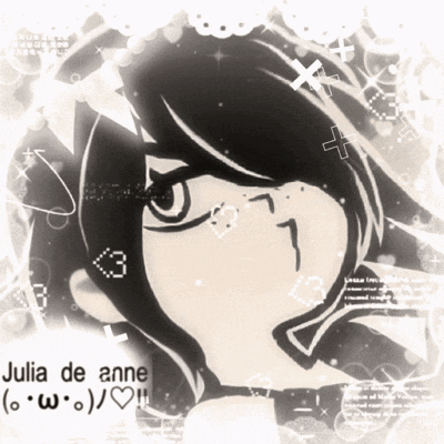 a black and white drawing of a girl with julia de anne written on the bottom
