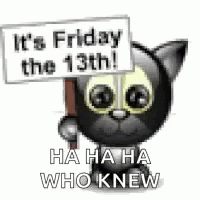 Black Cat Its Friday The13th GIF - Black Cat Its Friday The13th Cute Cat GIFs