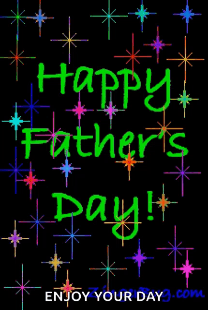 a greeting card for father 's day with colorful stars