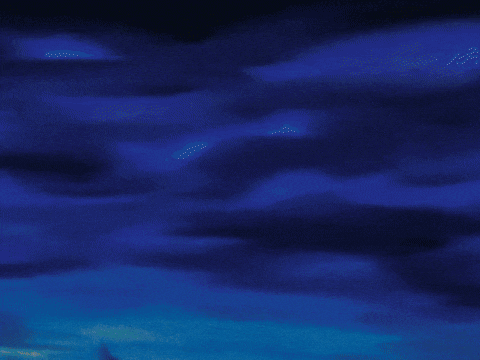 a cartoon drawing of a dragon with a blue background