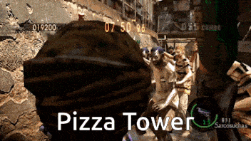 a screenshot of a video game with the words pizza tower at the bottom