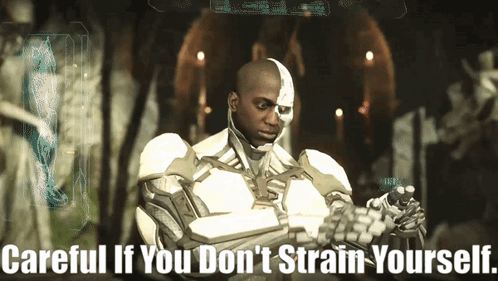 Injustice 2 Cyborg GIF - Injustice 2 Cyborg Careful If You Dont Strain Yourself GIFs