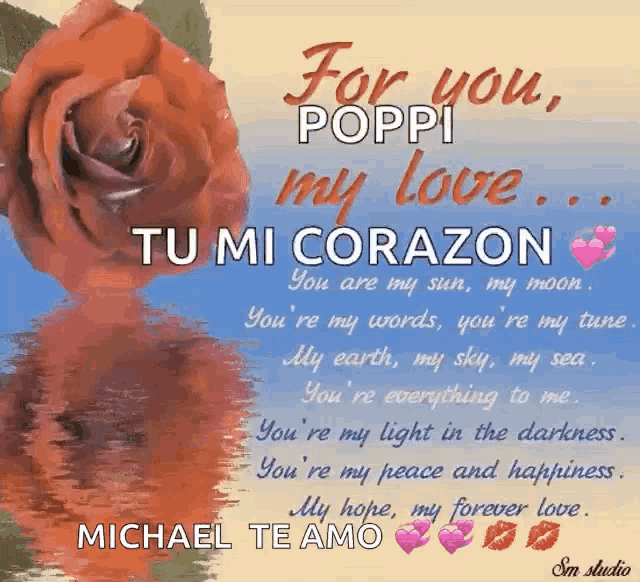 a greeting card that says for you poppi my love