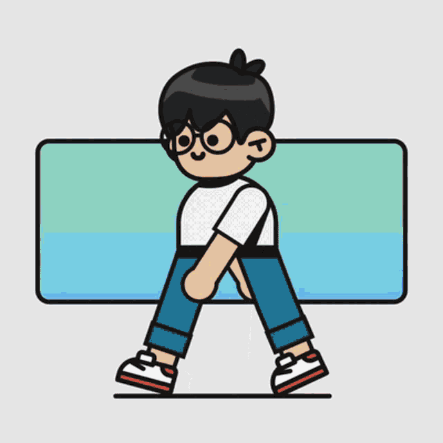 a cartoon drawing of a person wearing a hoodie