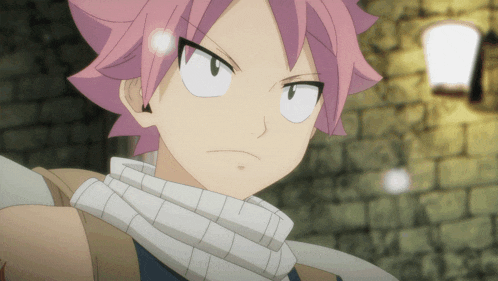 a close up of a pink haired anime character
