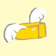 a cartoon of a person holding a piece of cheese with wings .