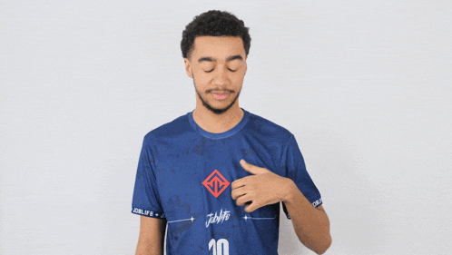 a man in a blue shirt with the number 10 on it
