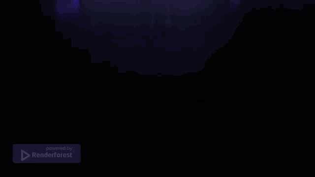 a purple mountain is covered in a purple cloth with a powered by renderforest sign