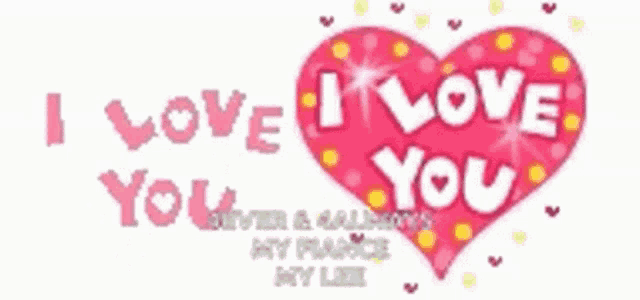 a heart with the words `` i love you '' written on it .