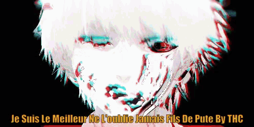 a poster with a bloody face and the words je suis le meilleur ne l' oublie jamais