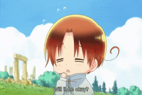 a cartoon character says " will it be okay " in a field