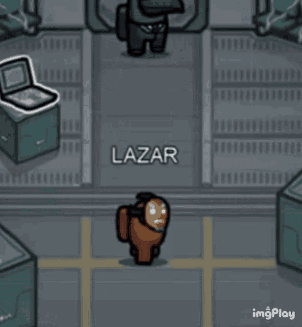 a screenshot of among us with couragejd and lazar in the background