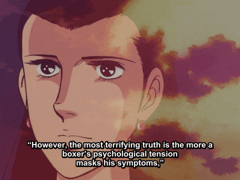 a cartoon of a woman says " however the most terrifying truth is the more a boxer 's psychological tension
