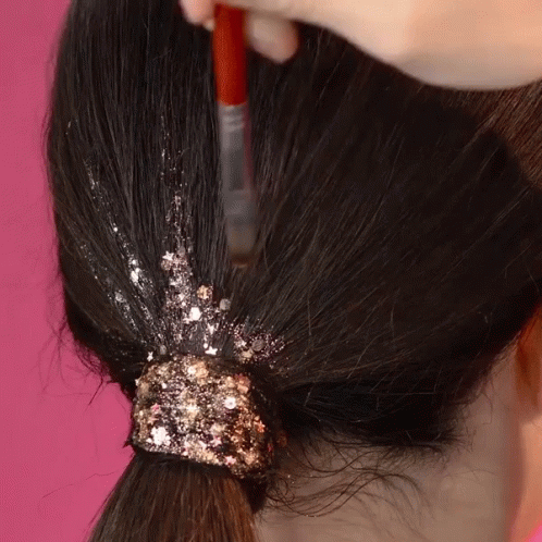 Painting Hair Gold GIF - Painting Hair Gold Glitter GIFs