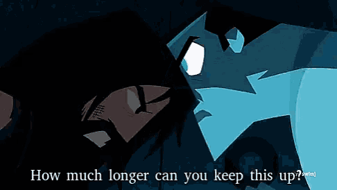 a cartoon of a man with the words how much longer can you keep this up