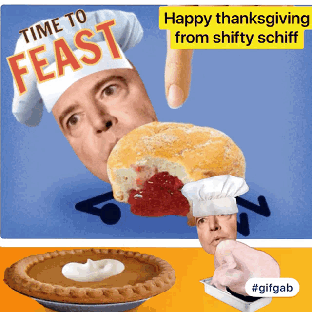 Adam Schiff Happy Thanks Giving GIF - Adam Schiff Happy Thanks Giving Pie GIFs