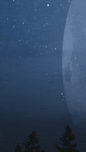 a full moon in a starry night sky