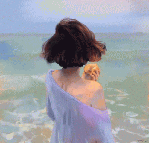 Painting Gif Beach GIF - Painting Gif Beach Girl GIFs