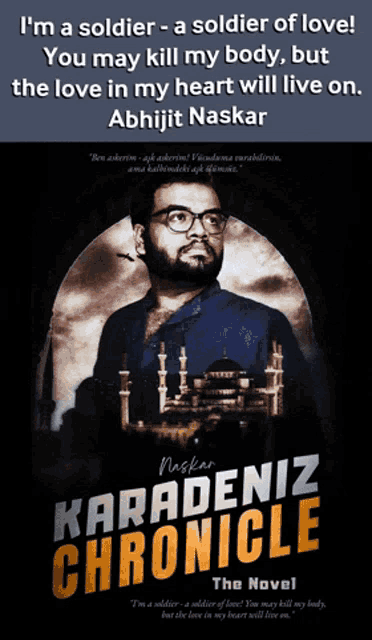 a book called karadeniz chronicle has a man on the cover