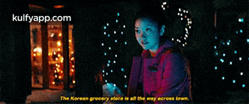 the korean grocery store is all the way across town written on a screen