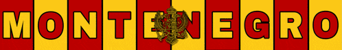 a red and yellow banner that says montenegro