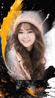 a woman wearing a pink hat and a pink coat is smiling