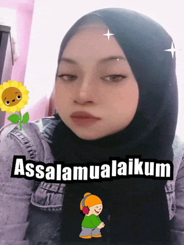 a girl wearing a black hijab with the words assalamualaikum on it