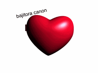 a heart shaped object with a picture of a man on it and the name bajitora canon