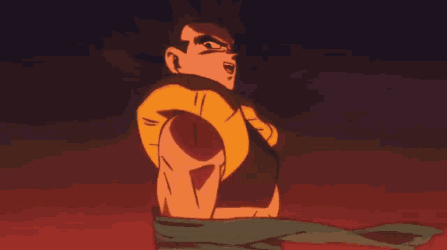 a cartoon character with a yellow shirt and a green scarf around his neck